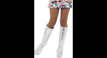 Smiffys - GoGo Boot Covers Kostuum Schoenhoezen - Zilverkleurig