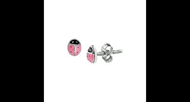 TFT Oorknoppen Lieveheersbeestje Zilver Gerhodineerd Glanzend 5.5 mm x 4.5 mm