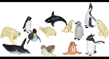 Wild Republic Pooldieren Speelset 13-delig - kunststof - verschillende dieren - leuk voor kinderen