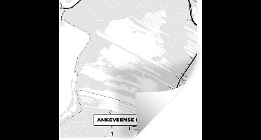 Muurstickers - Sticker Folie - Kaart - Ankeveense Plassen - Plattegrond - Nederland - Stadskaart - 30x30 cm - Plakfolie - Muurstickers Kinderkamer - Zelfklevend Behang - Zelfklevend behangpapier - Stickerfolie