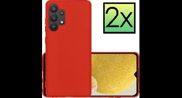 Hoesje - 2 Stuks - Geschikt voor Samsung Galaxy A13 4G - Sterk & Shockproof - Case Siliconen - Back Cover - Telefoon Hoes - Rood