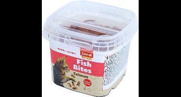 Sanal kat fish bites cups, prijs per 2 emmertjes van 75 gram - 8,6 x 8,6 x 6,8cm