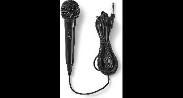 Nedis Bedrade Microfoon - Cardioïde - Vaste Kabel - 5.00 m - 80 Hz - 12 kHz - 600 Ohm - -75 dB - Aan/uit knop - ABS - Zwart