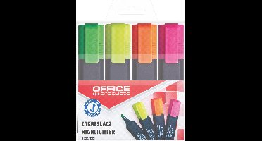 OFFICE products markeerstift, set van 4 stuks, assorti 30 stuks