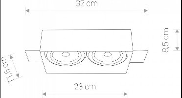 Nowodvorski - Inbouwspot - 2-lichts - Mod Stuc - 9407 - Wit