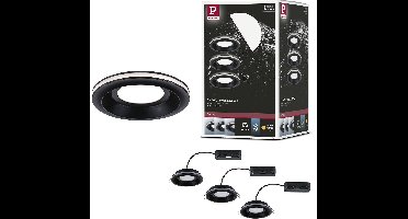 LED-inbouwlamp Sormus Set van 3 IP65 rond 100mm 3x4,8W / 1,5W 3x300lm 230V 3000K Zwart