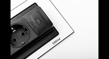 Schulte Stopcontact Evoline BackFlip inbouw contactdoos +USB lader - Nederlands kleur Rvs