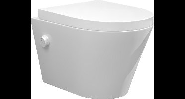 Sanifun rimless hangtoilet Heers met koud water bidet-functie glans wit 520