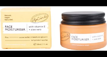 UpCircle - 99% Natuurlijk Moisturizer - Vegan - Voor Alle Huidtypes - Met Arganpoeder, Aloe Vera en Cacaoboter - 30 ml