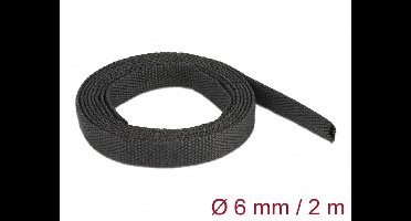 Stof warmte krimpbuis 2 m x 6 mm krimpverhouding 2: 1 zwart