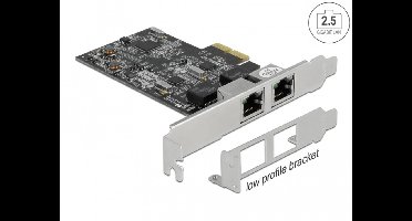 PCI Express X2 -kaart tot 2 x RJ45 2.5 Gigabit LAN RTL8125