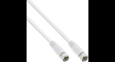 InLine® SAT-verbindingskabel, 2x afgeschermd, 2x F-male, >75dB, wit, 1m