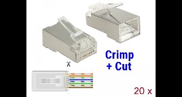 CAT6 RJ45 doorsteek connector afgeschermd 20 stuks