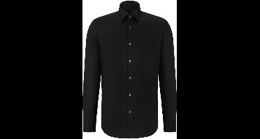 BOSS Joe regular fit overhemd - popeline - zwart - Strijkvriendelijk - Boordmaat: 41