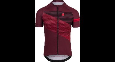 AGU Striped Fietsshirt Essential Heren - Rood - S