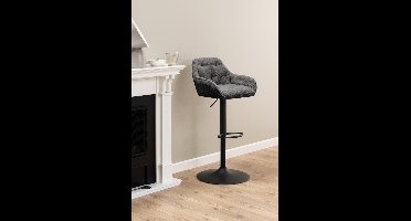 Barkruk Bouclé Antraciet - Zithoogte 63-84cm - Scandinavisch - Set van 2