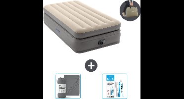 Intex Luchtbed - 1-Persoons - 99 x 191 x 51 cm - Grijs - Inclusief pomp - Hoeslaken en Reparatieset