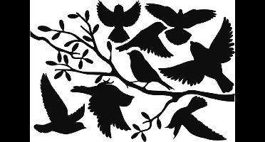 Raamstickers vogels op tak