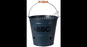 ProGarden Barbecue emmer BBQ 26 cm matblauw