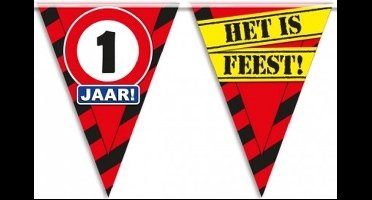 1 jaar vlaggenlijn waarschuwingsbord 10mtr