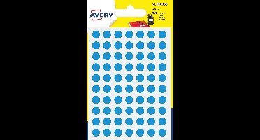 Etiket Avery 8mm rond         blister 490st blauw