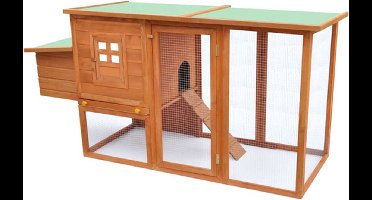 vidaXL - Kippenhok - met - nachthok - hout