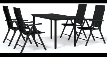 vidaXL - 5-delige - Tuinset - zwart