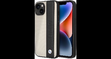 BMW Beige PU-Leer Back Cover Telefoonhoesje voor Apple iPhone 14 - Bescherm uw Telefoon & Kies voor Stijl!