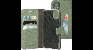 Mobiparts hoesje geschikt voor Apple iPhone 11 Pro - Wallet/Boekhoesje - Eco Leer - Magneet Sluiting - Opberg vakken - Groen