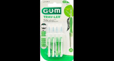 6x GUM Trav-Ler Ragers Groen 1.1mm blister à 4 stuks