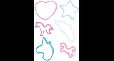 Unicorn Elastische Figuren Glow-in-the-dark Meisjes 6 Stuks