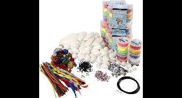 Foam Clay® Klassenset, diverse kleuren, glitterkleuren, wit, zwart, 1doos