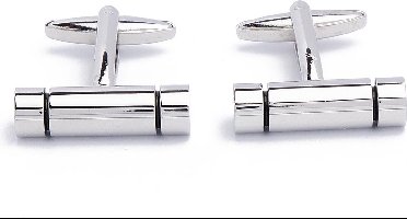 Manchetknopen - Cilinder Glad met Twee Groeven