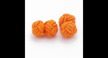 Manchetknopen - Zijden Knoop Oranje Zacht