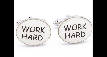 Manchetknopen - Work Hard Tekst