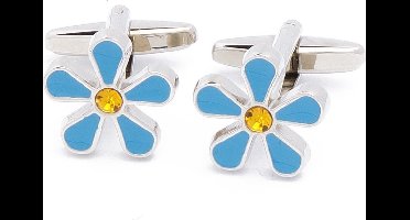 Manchetknopen - Bloem Blauw Vergeet-mij-nietje Myosotis