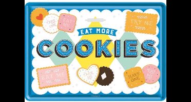 Eat More Cookies Metalen Postkaart
