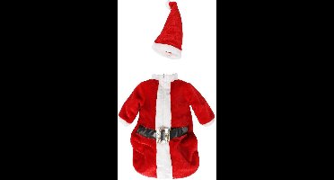 Wilbers & Wilbers - Kerst & Oud & Nieuw Kostuum - Trappelzak Kerstmannetje Kind Kostuum - Rood - Maat 80 - Kerst - Verkleedkleding