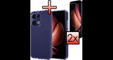 Hoesje - Met 2x Screenprotector - Geschikt voor Oppo Reno 13 - Sterk & Shockproof - Back Cover - Siliconen Case - Telefoon Hoes - Transparant