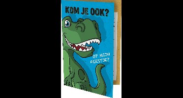 Uitnodiging dinosaurus 13.5x9cm | 6 stuks