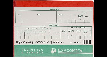 Exacompta Boekhoudingsregister Ontvangsten&Uitgaven - Vrije beroepen - Niet BTW plichtig - Franstalig - ingebonden - 60 blad - - 14401X