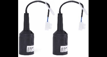 Benson Verhuisfitting - 2x - E27 - zwart - fitting met kroonsteen en kabel