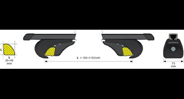 Lampa stalen dakdragers L - Evos RS | Geschikt voor diverse modellen