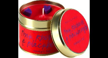 Bomb Cosmetics - Tinned Candle - Pink Rhubarb & Blackberry - Geurkaars