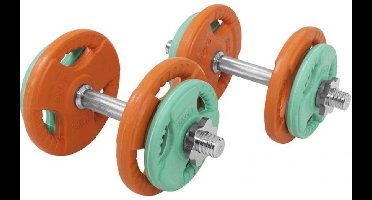 Gorilla Sports Dumbellset - Halterset - Gripper Gietijzer rubber coating - 20 kg