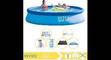 Intex Easy Set Zwembad - Opblaaszwembad - 396x84 cm - Inclusief Onderhoudspakket, Filter, Grondzeil, Stofzuiger en Solar Mat