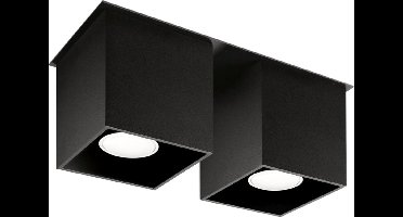 Plafondlamp Quad 2 lichts zwart