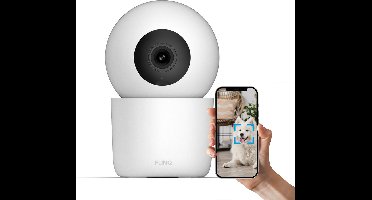 FlinQ Smart Huisdiercamera - Hondencamera met App - 2K Binnen Camera met Huisdier Detectie - Herkend Honden en Katten - Petcam voor Dieren