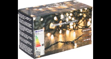 Svenska Living Kerstverlichting - 80 led lampjes - warm wit - 600 cm - zwart snoer - timer