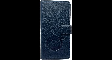 HEM leren Book Case - Geschikt voor iPhone 16 Plus - Hoesje met 3 pasjesuitsnedes - Portemonneehoesje - iPhone 16 Plus hoesje met pasjeshouder - Marine Blue